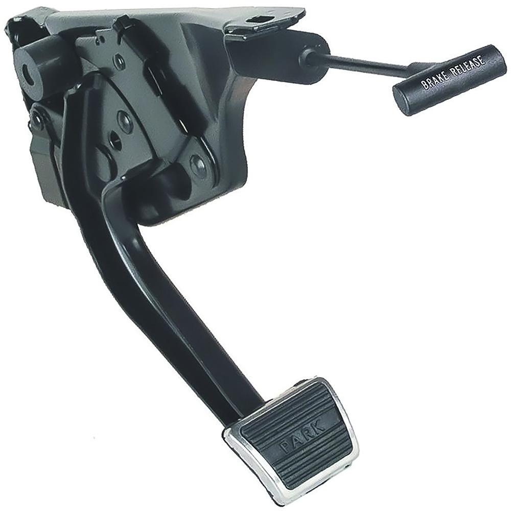 1965-67 Tempest, Lemans, GTO Park Brake Assembly With Pedal Pad, Pedal Trim Plate, and Release Knob