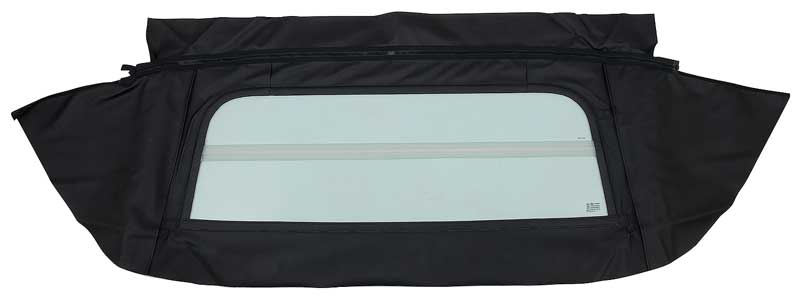 1967-69 Camaro, Firebird Convertible Glass Window Assembly Hinged Folding-Style Canvas Black