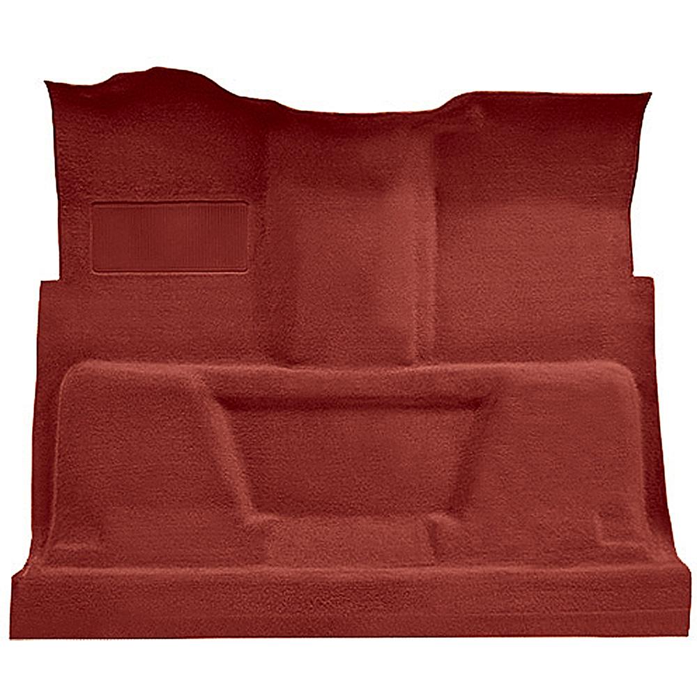 1973-74 Chevrolet, GMC Pickup Regular Cab Molded Carpet Kit Loop Standard Backing Column Shift Automatic or 3-Speed Manual Low Hump 2WD Red