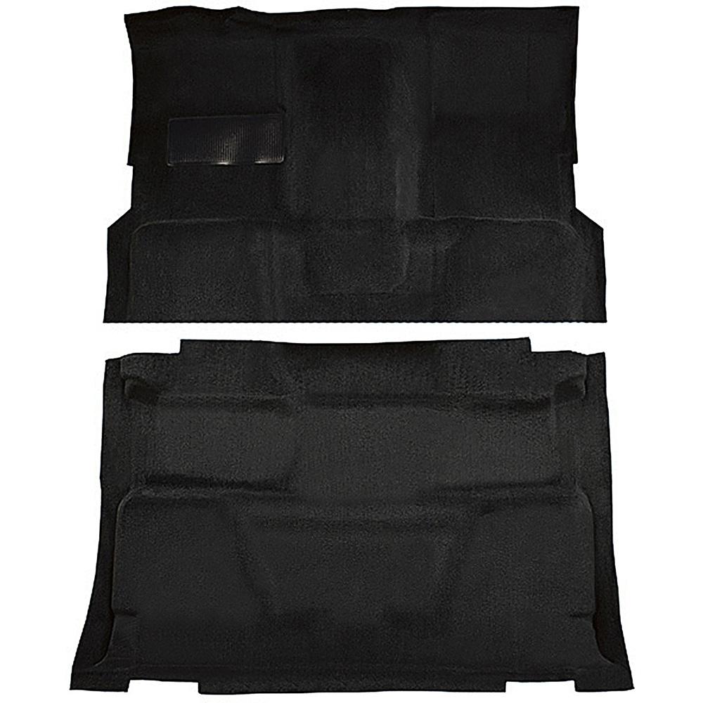 1973-74 Chevrolet, GMC Pickup Crew Cab Molded Carpet Set Loop Standard Backing Column & Floor Shift 4-Speed 4WD Black