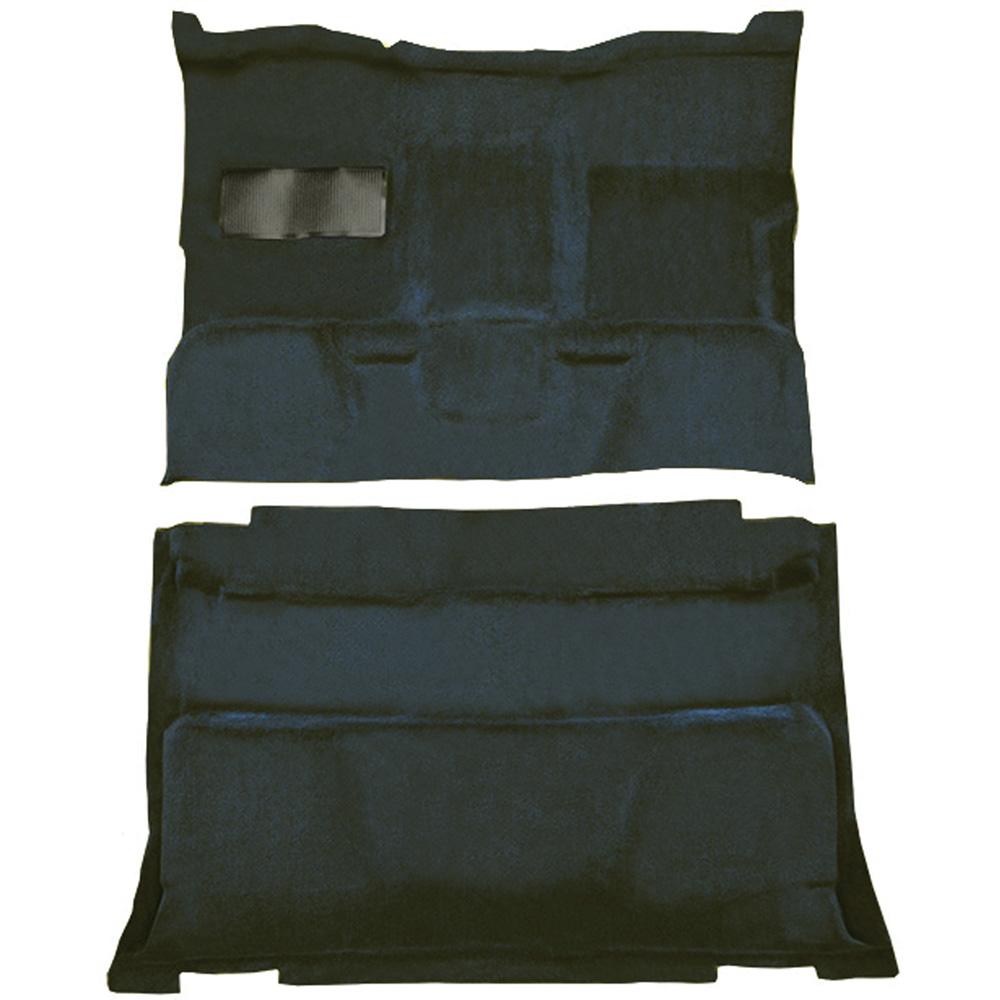 1981-91 Chevrolet, GMC Pickup Crew Cab Molded Carpet Set Cut Pile Standard Backing Column Shift Auto/Manual 2WD Blue
