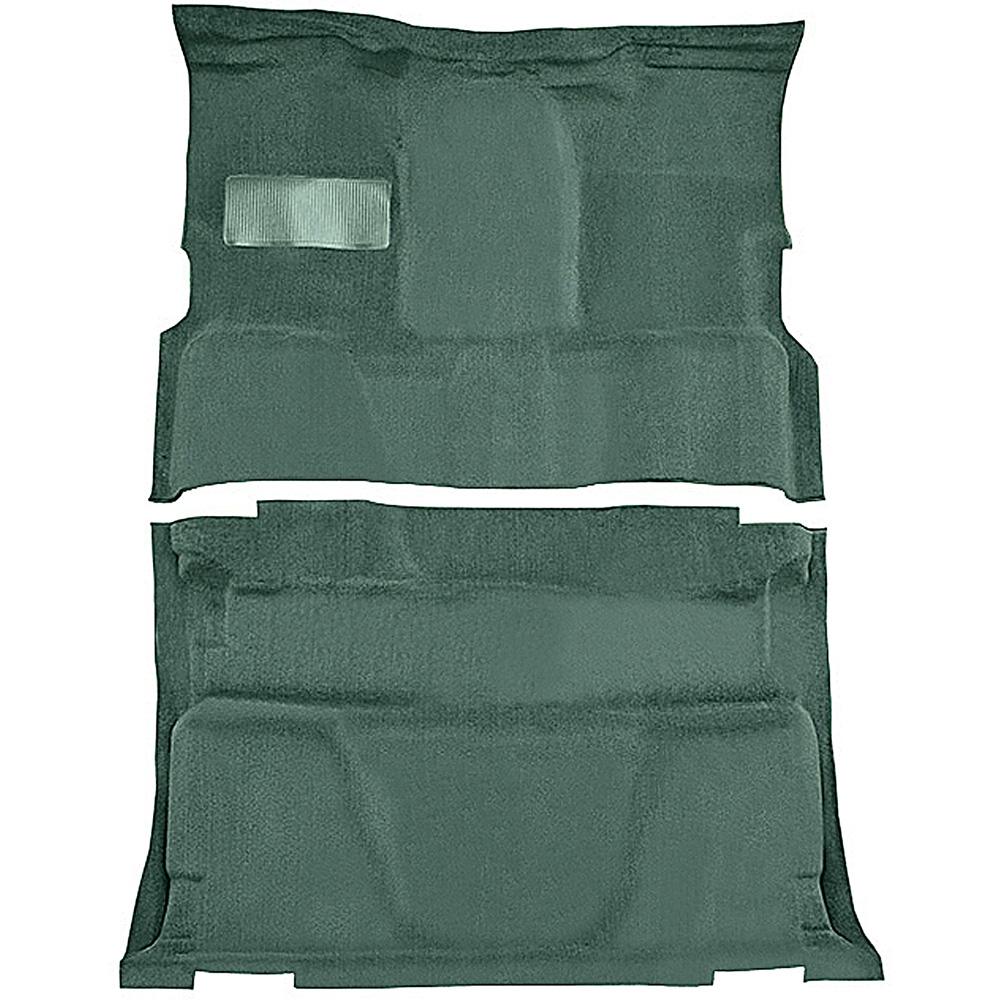 1981-91 Chevrolet, GMC Pickup Crew Cab Molded Carpet Set Cut Pile Standard Backing Floor Shift 4-Speed 2WD Light Jade Green