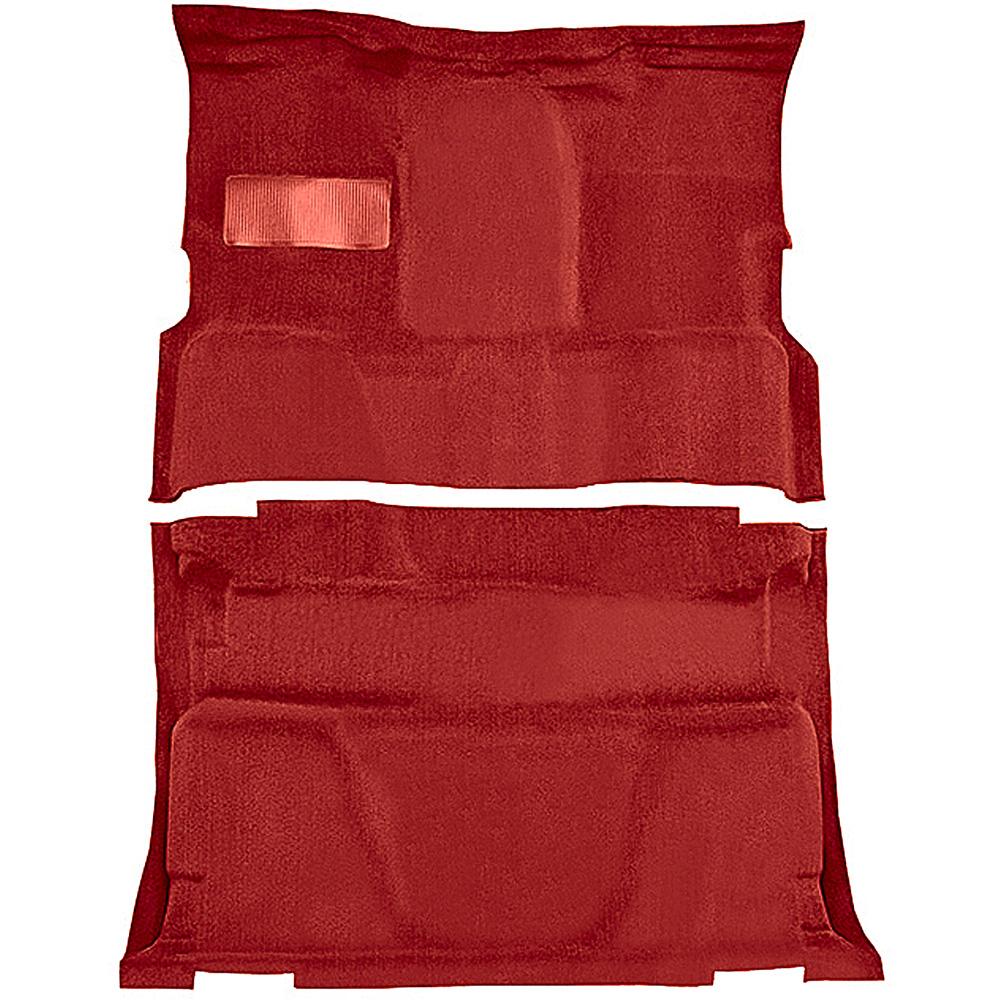 1981-91 Chevrolet, GMC Pickup Crew Cab Molded Carpet Set Cut Pile Standard Backing Floor Shift 4-Speed 2WD Dark Red / Carmine