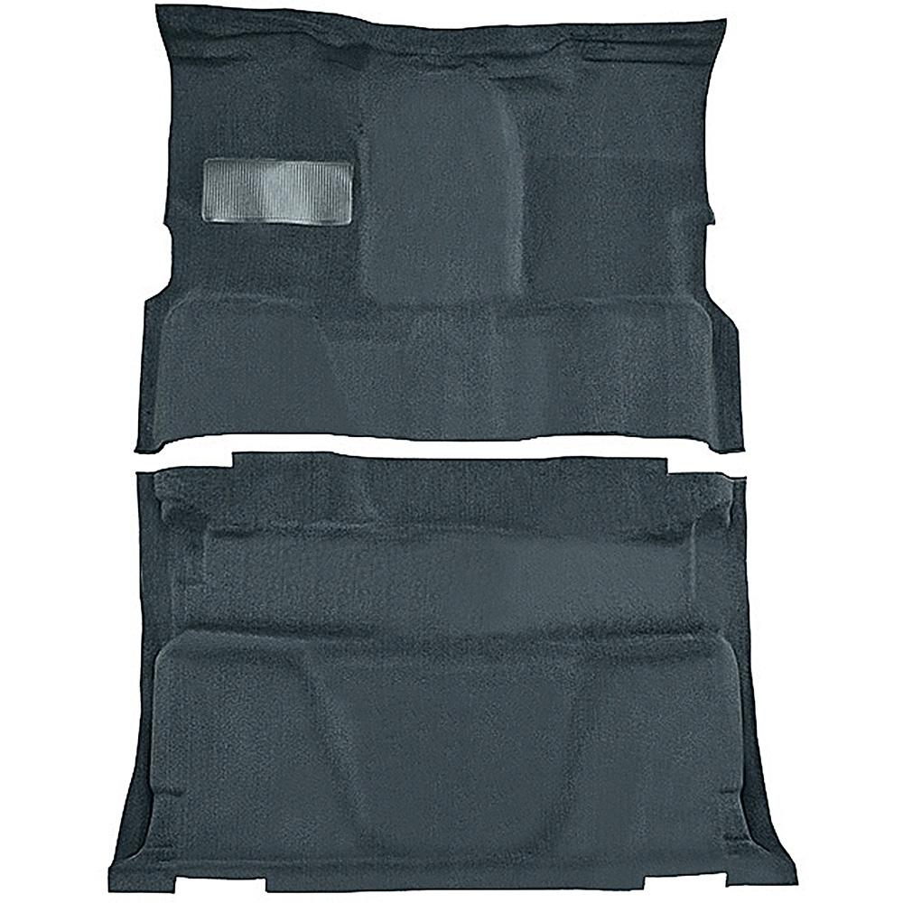 1981-91 Chevrolet, GMC Pickup Crew Cab Molded Carpet Set Cut Pile Standard Backing Floor Shift 4-Speed 2WD Blue