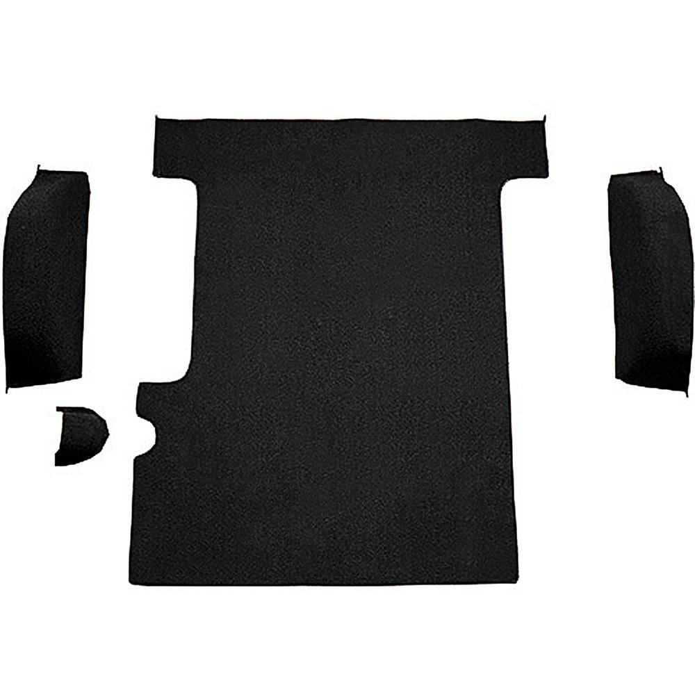 1967-72 Chevrolet/GMC Suburban Carpet Cargo Area 4-Piece Set Molded Wheel Well Covers Standard Backing Loop Black