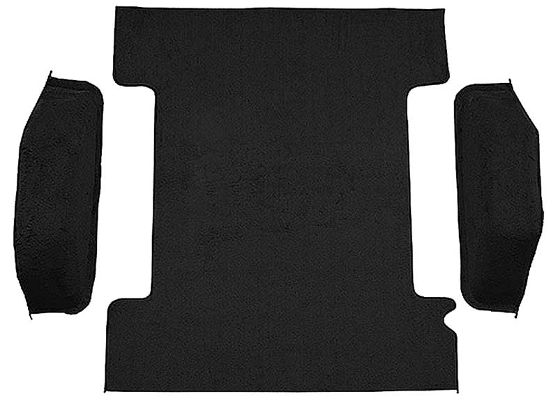 1973-74 Blazer/Jimmy Carpet Cargo Area 3-Piece Set Molded Wheel Well Covers Standard Backing Loop Black