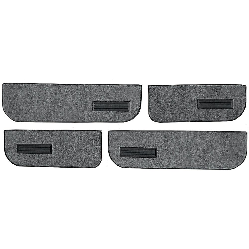 1974-87 Chevrolet/GMC Crew Cab Truck Carpet Door Panel Inserts w/ Cardboard Backing w/ Vents 4-Piece Cutpile Dark Gray