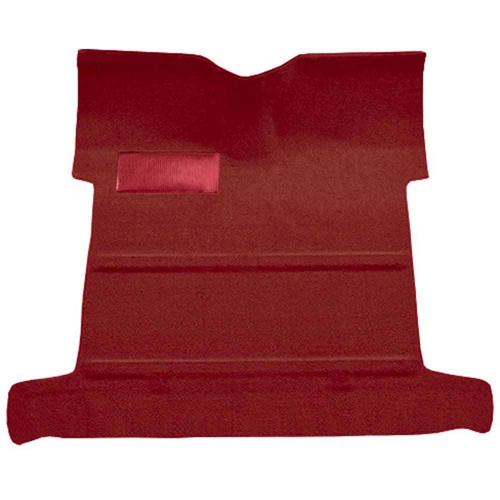 1955-59 Chevrolet, GMC Pickup 2nd Series Regular Cab Molded Carpet Set Loop Mass Backing w/o Holes 4-Speed High Hump 2WD Red