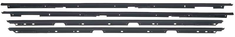 1982-92 Camaro, Firebird Inner and Outer Window Felt Weatherstrip Kit with Flat Bead Black 4 Piece Set