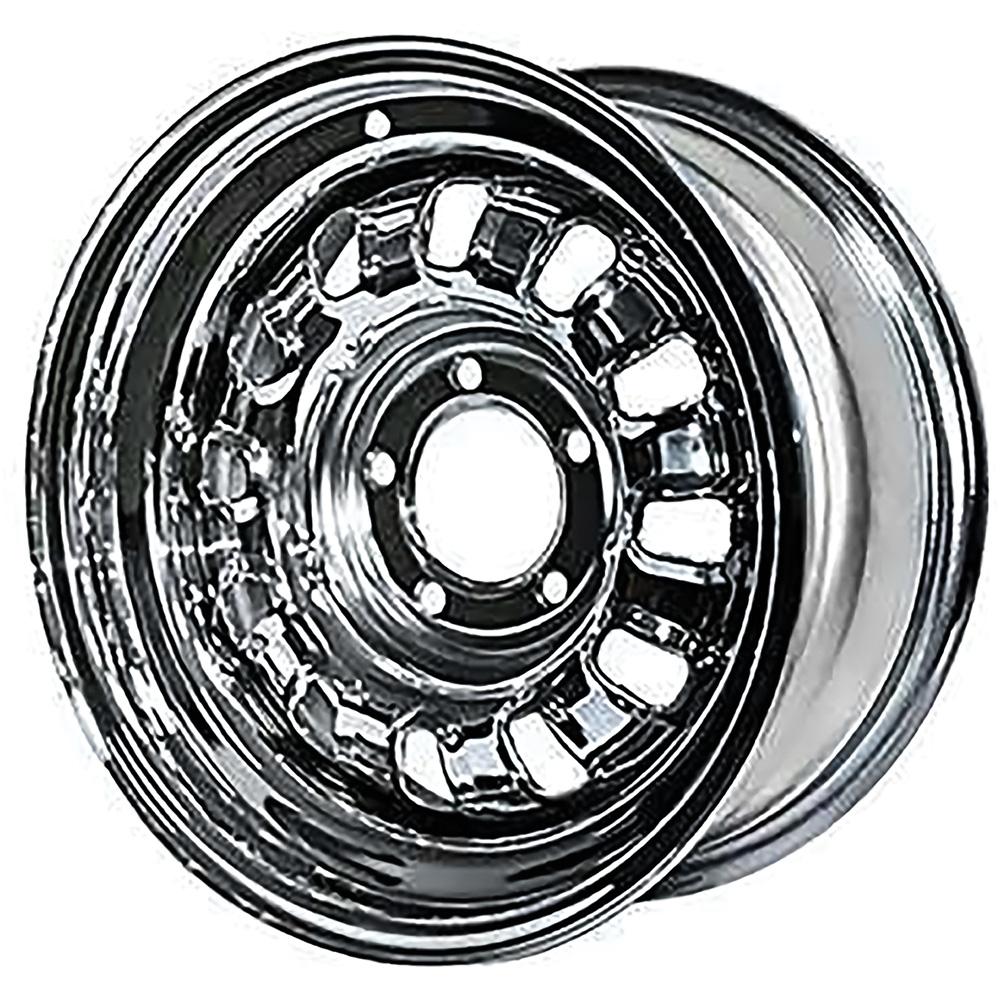1968-69 Mustang, Cougar, Fairlane, Torino, Ranchero GT Wheel Styled Steel Wheel, 15"x7" 5x4.5" Bolt Pattern 4.25" Backspace Chrome Plated Each