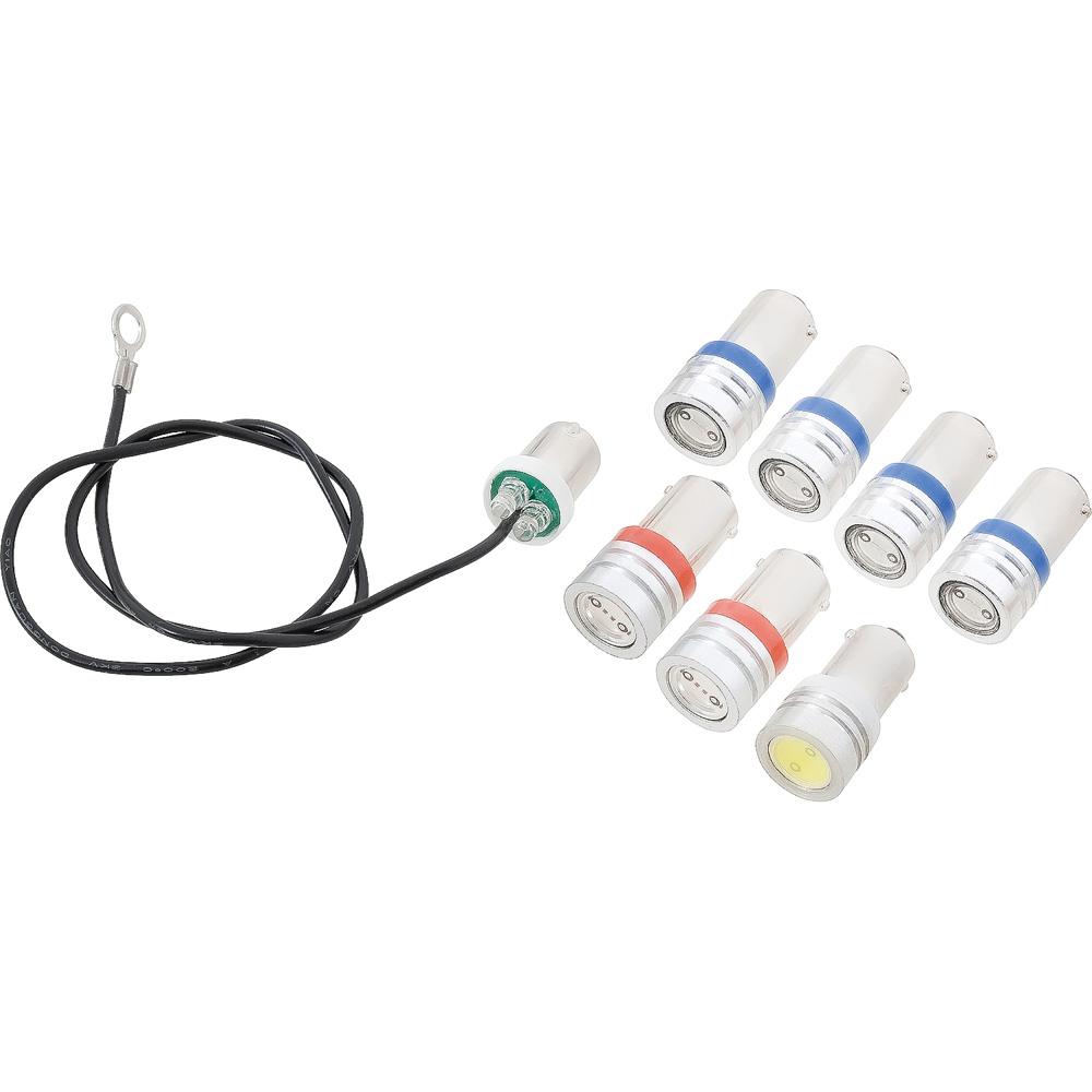 1964-65 Mustang Instrument Gauge Cluster LED Bulb Kit 8-Piece Set Blue Illumination