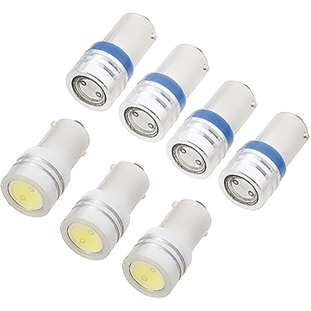 1965-66 Mustang Instrument Gauge Cluster LED Bulb Kit For 5-Gauge Cluster With Round 140mph Speedo 7 Bulb Set Blue Illumination