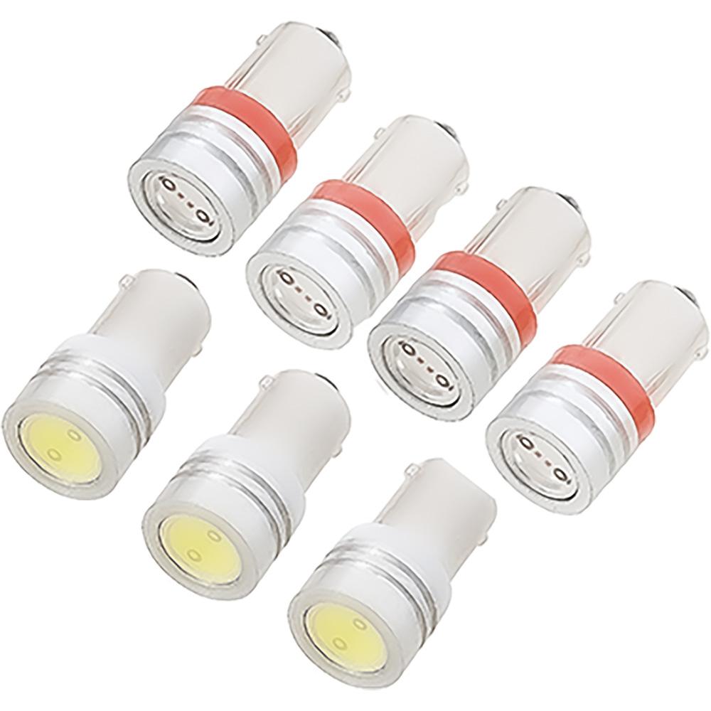 1965-66 Mustang Instrument Gauge Cluster LED Bulb Kit For 5-Gauge Cluster With Round 140mph Speedo 7 Bulb Set Red Illumination