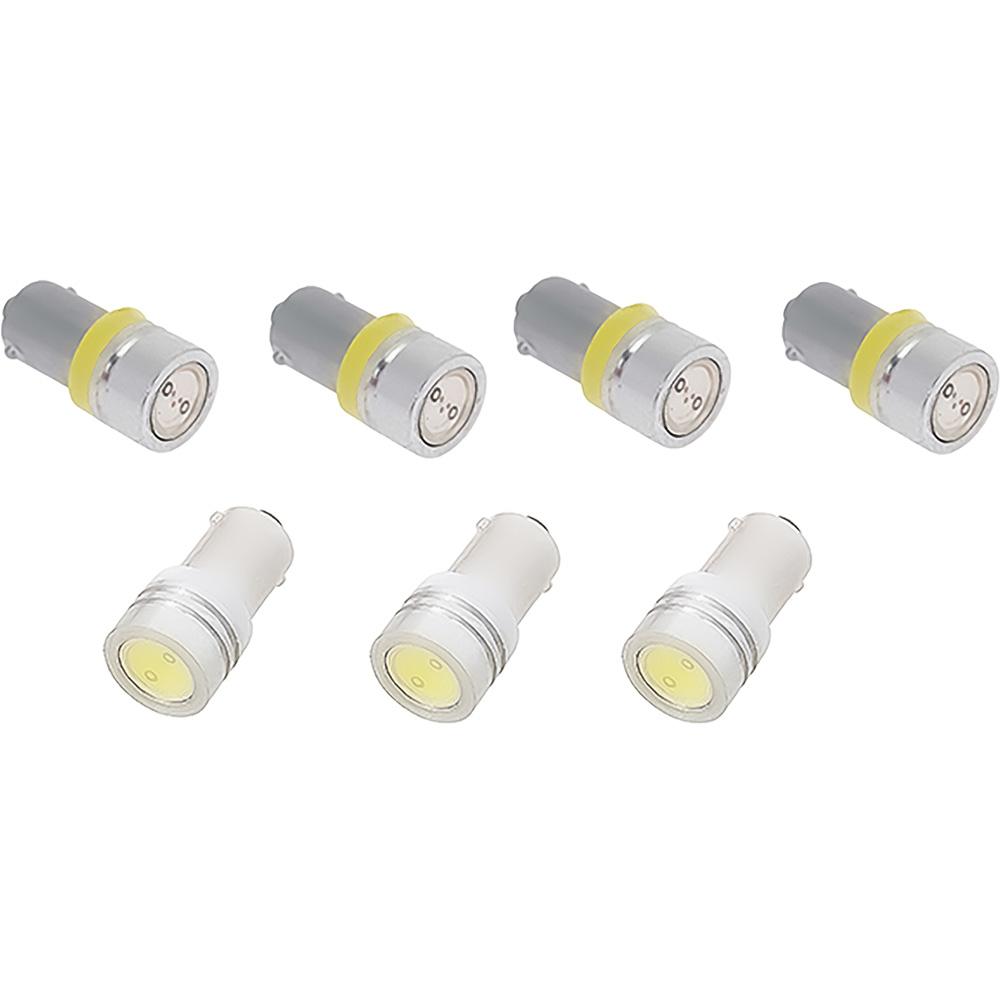1965-66 Mustang Instrument Gauge Cluster LED Bulb Kit For 5-Gauge Cluster With Round 140mph Speedo 7 Bulb Set Amber Illumination