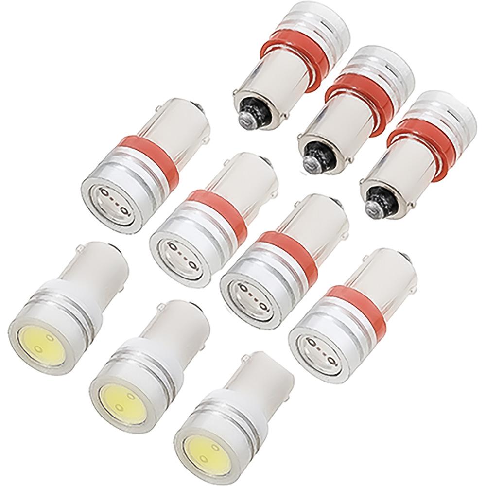 1967-68 Mustang Instrument Gauge Cluster LED Bulb Kit 10-Piece Set Red Illumination