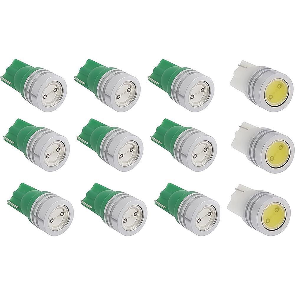 1969-73 Mustang Instrument Gauge Cluster LED Bulb Set For Models Without Factory Tach 12-Piece Set Green Illumination