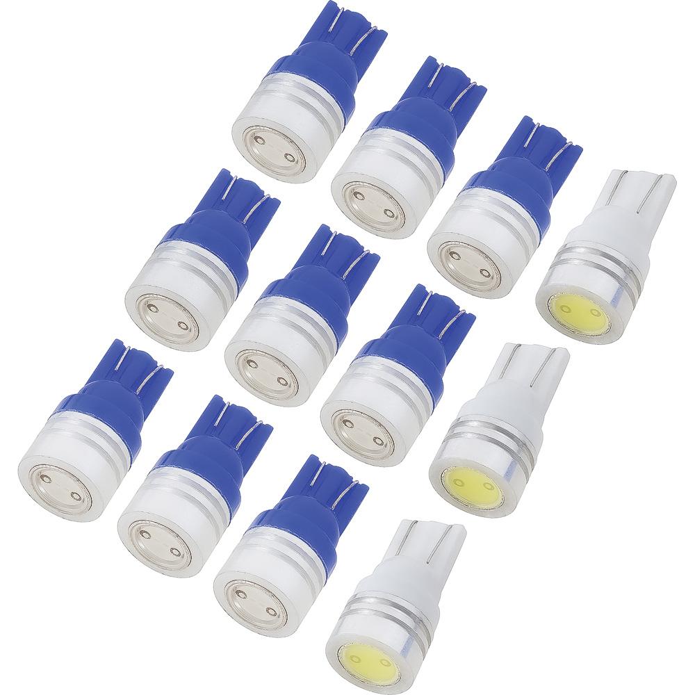 1969-73 Mustang Instrument Gauge Cluster LED Bulb Set For Models Without Factory Tach 12-Piece Set Blue Illumination