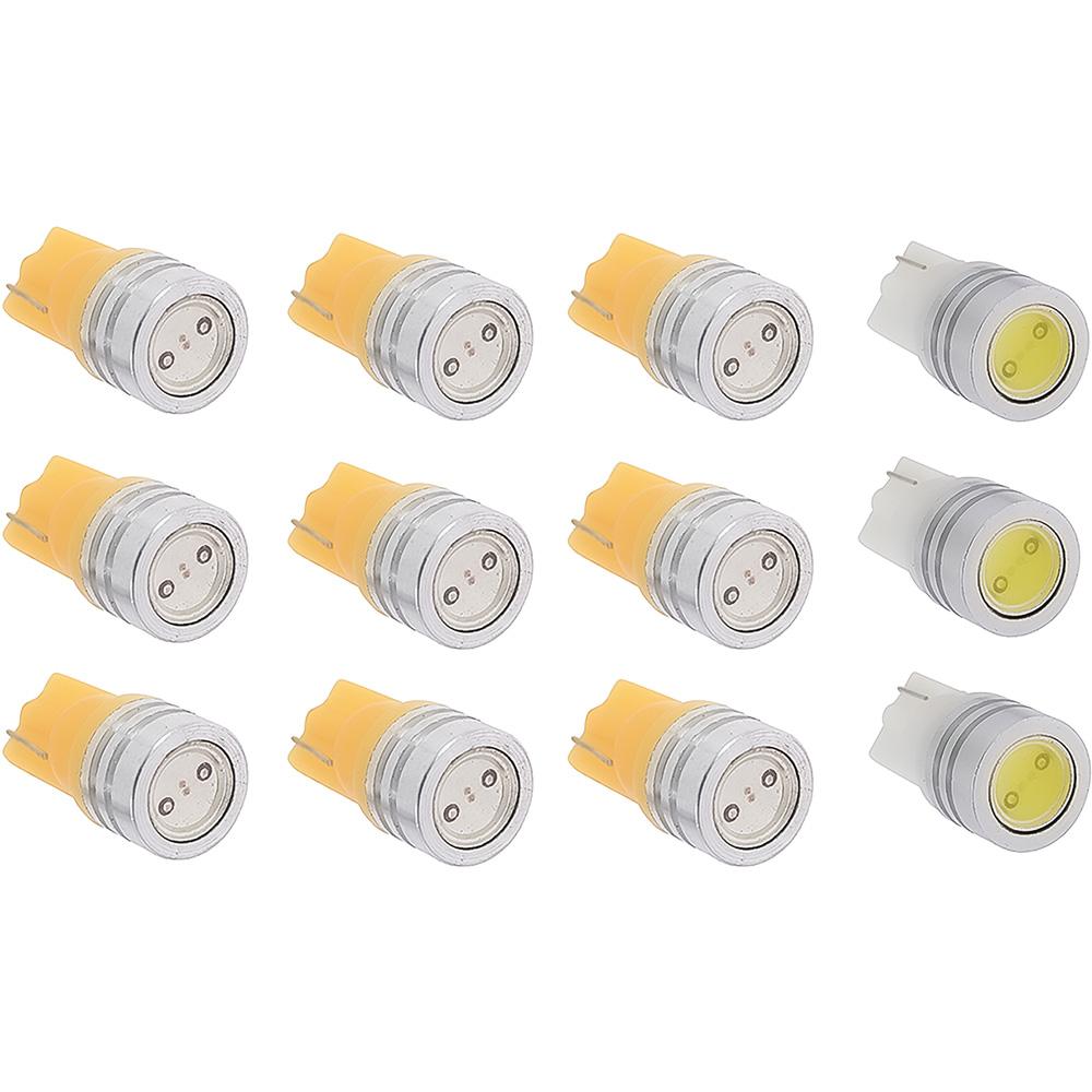 1969-73 Mustang Instrument Gauge Cluster LED Bulb Set For Models Without Factory Tach 12-Piece Set Amber Illumination