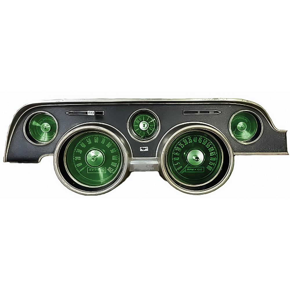 1967-68 Ford Mustang Instrument Gauge Cluster w/Tach LED Bulb Kit  Green