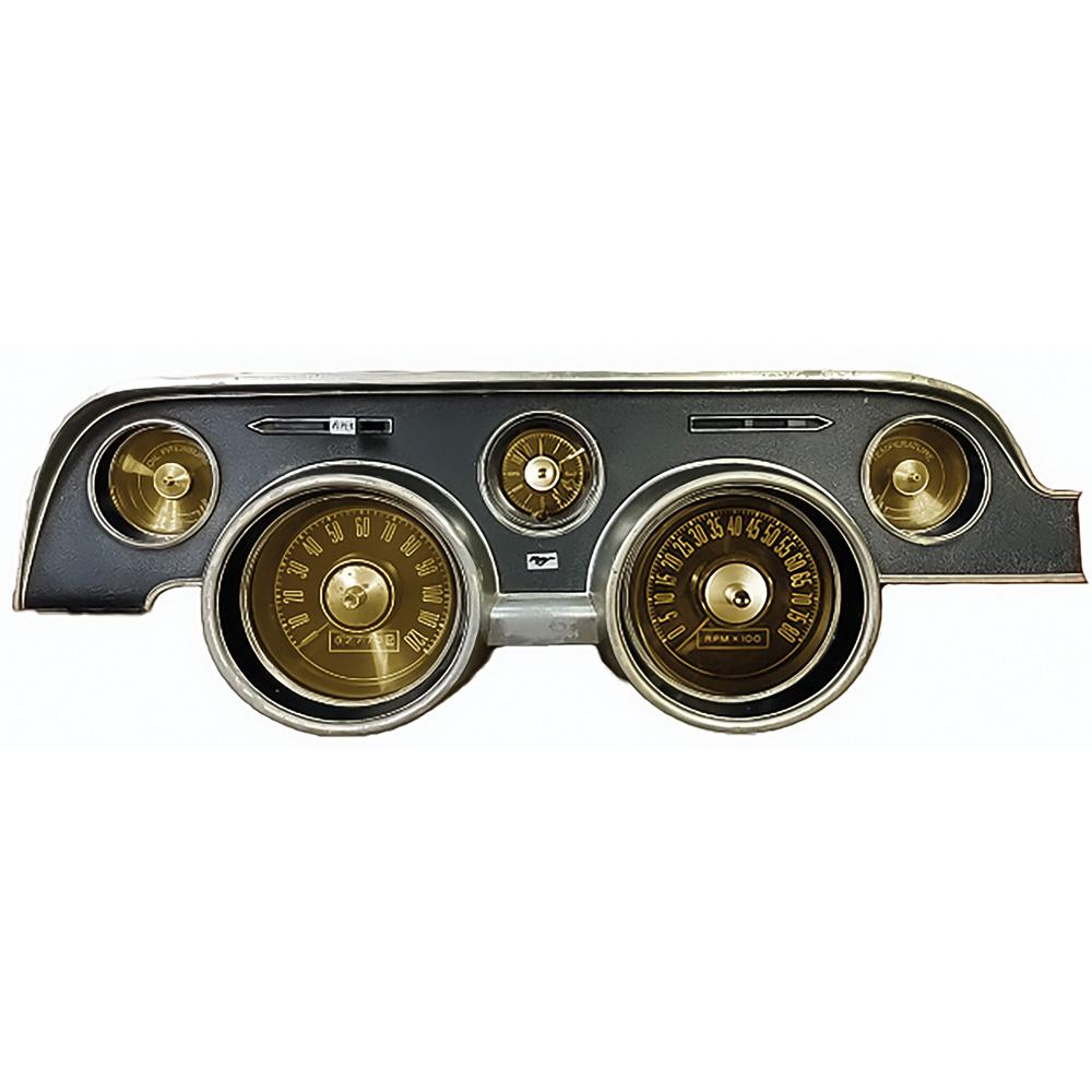 1967-68 Ford Mustang Instrument Gauge Cluster w/Tach LED Bulb Kit Amber
