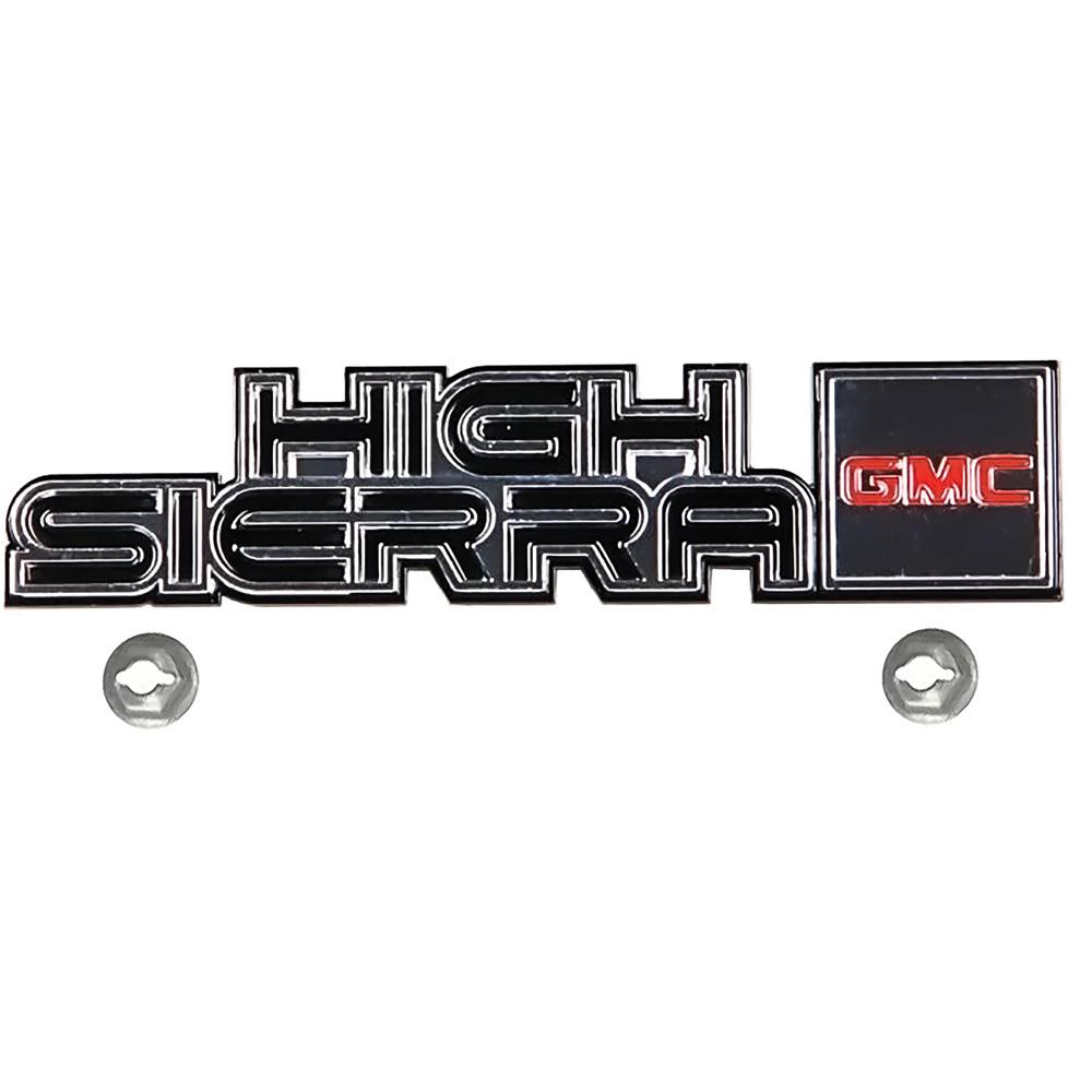 1981-87 GMC Sierra "HIGH SIERRA - GMC" Dash Emblem with Hardware GM Licensed