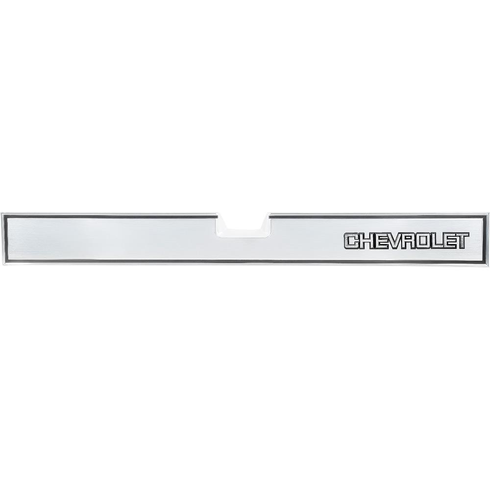 1981-88 Chevrolet Pickup Truck Rear Tailgate Band Molding Brushed Aluminum with Emblem