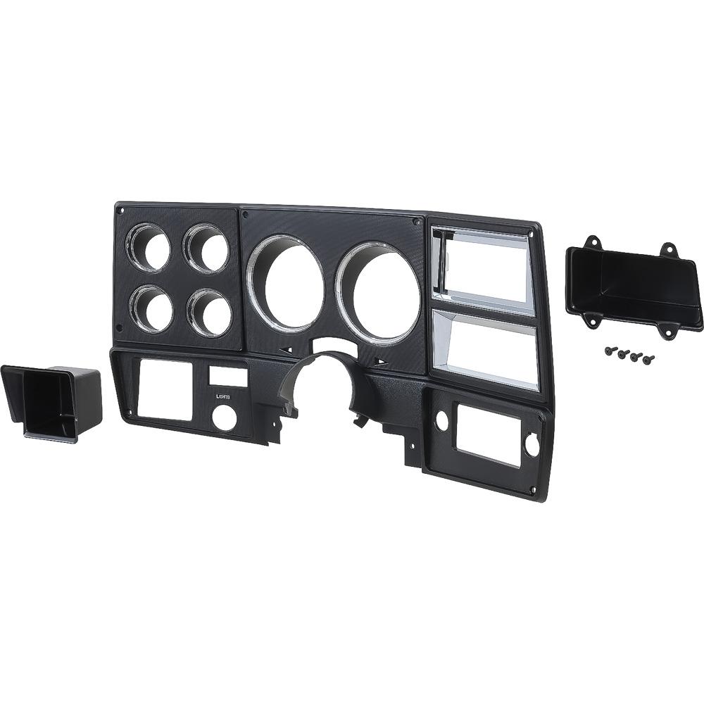 1978-80 Chevy, GMC Pickup, Blazer, Jimmy, Suburban Dash Bezel Black with Chrome Accents in Gauge Recess Areas with Air Conditioning