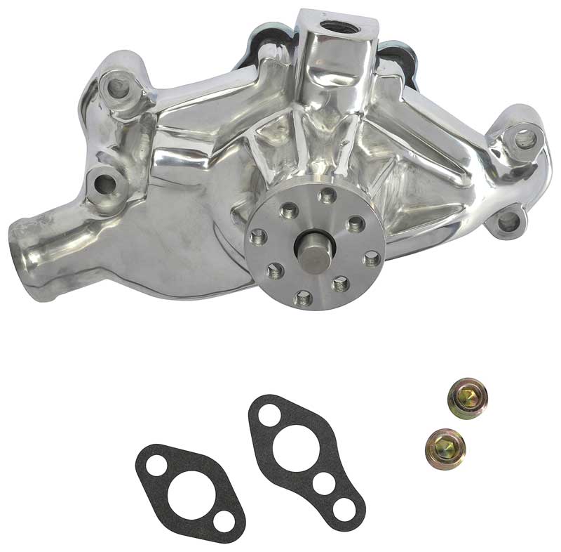 1955-72 Chevrolet Water Pump Short Small Block High Volume Cast Aluminum Polished