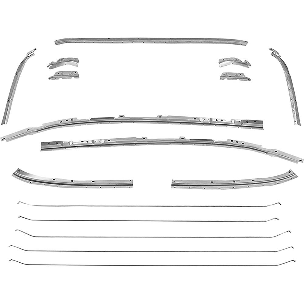 1964-65 Chevelle 2-Door Hardtop Headliner Retaining Strips and Bow Set 16 Piece Set