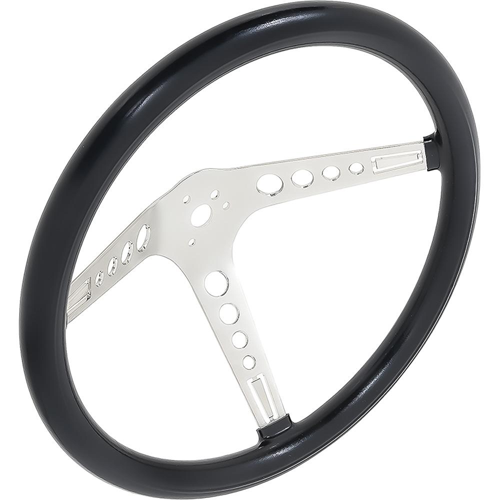 15" GT3 Retro Style Steering Wheel Foam Grip Brushed Spokes 3-Bolt Installation