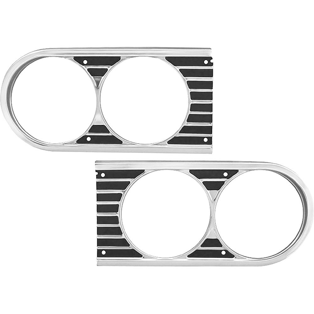 1964 Chevelle, Malibu, El Camino Headlight Bezels Bright Finished Aluminum LH and RH