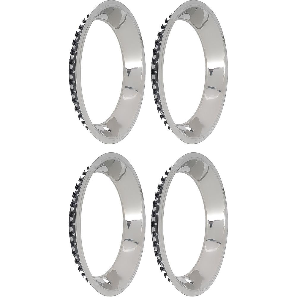 1967-88 GM Rally Wheel Trim Ring Set 15" x 7" 2-5/8" Deep Step Lip Stainless Steel Set of 4