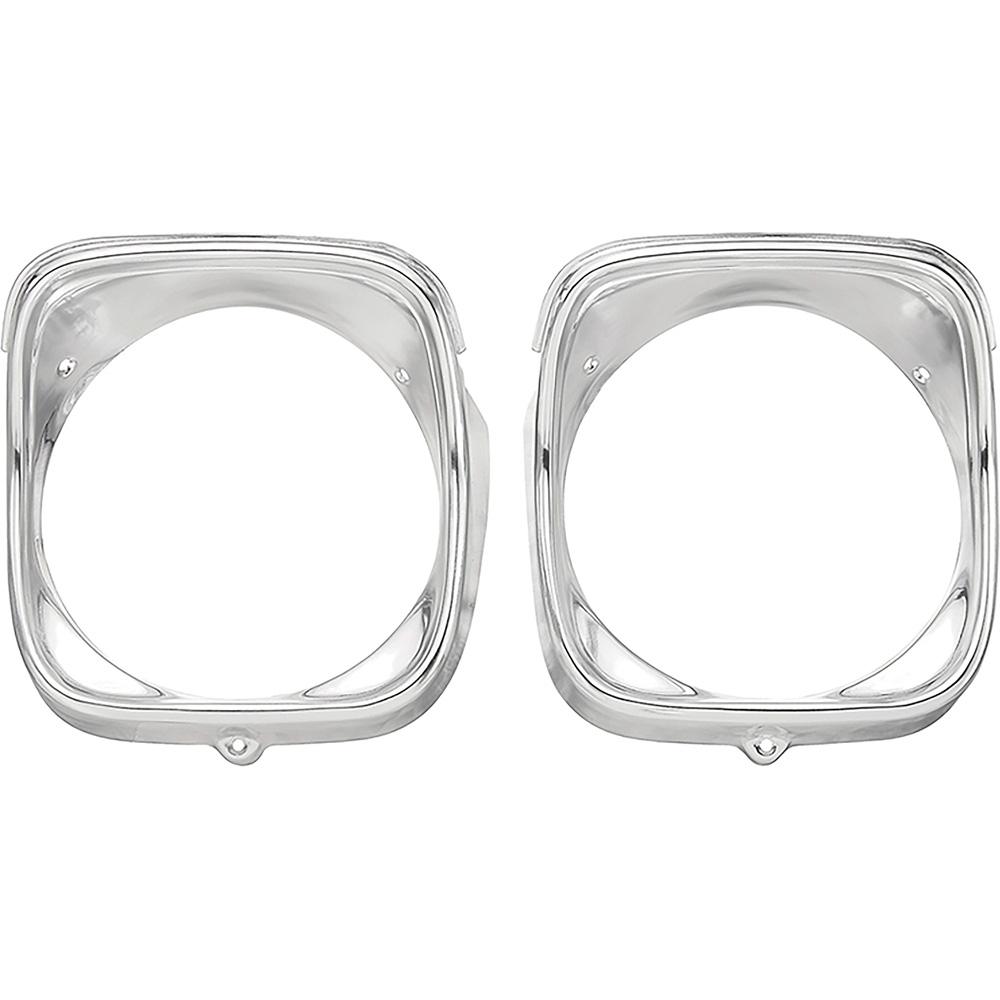 1968 Chevelle, Malibu, El Camino Headlight Bezels Inner and Outer LH Driver Side Bright Finished Aluminum