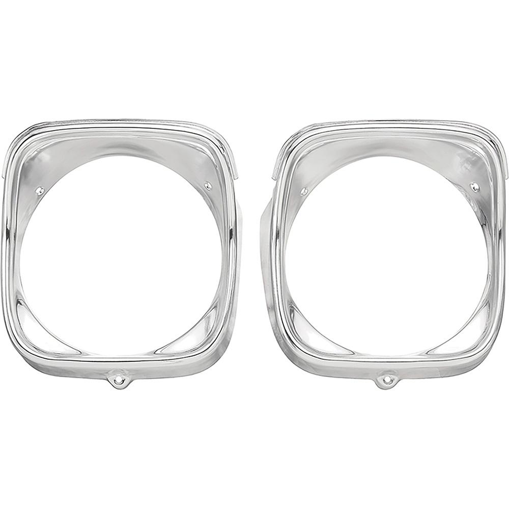 1968 Chevelle, Malibu, El Camino Headlight Bezels Inner and Outer RH Passenger Side Bright Finished Aluminum