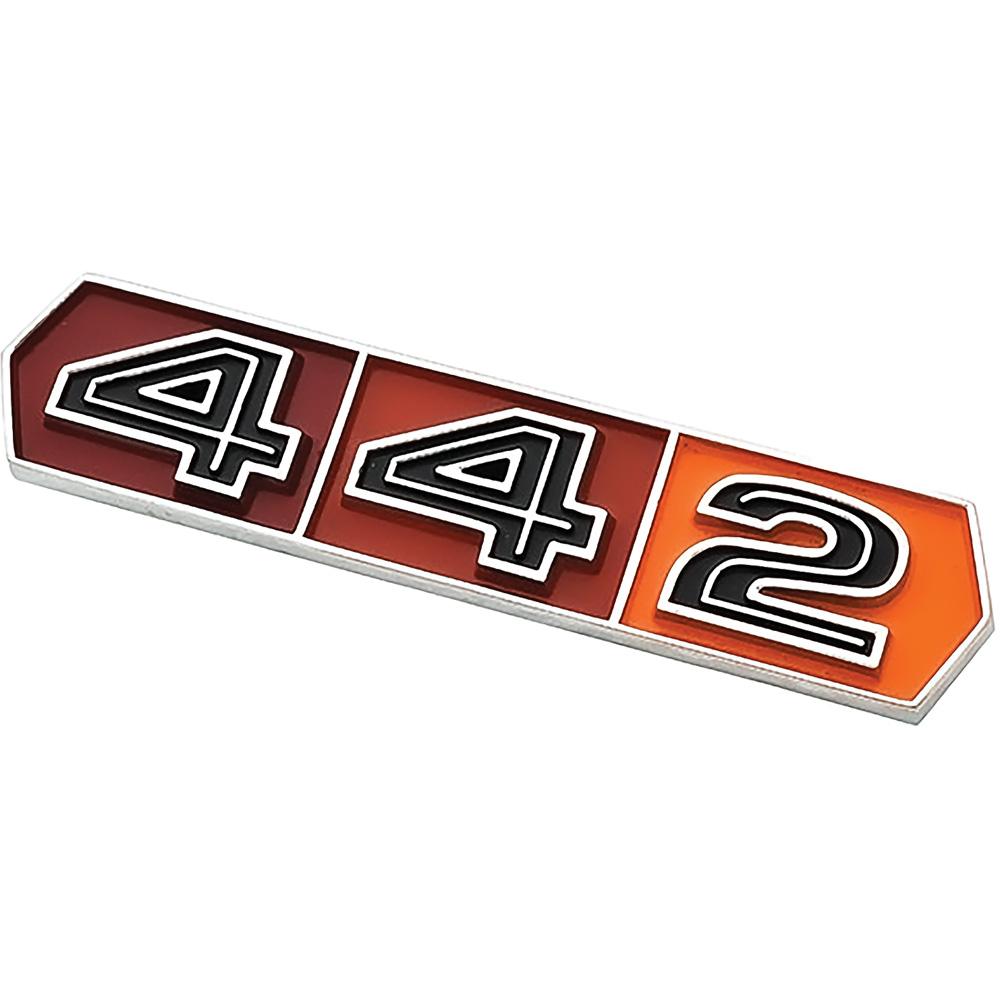 1967 Oldsmobile 442 Front Fender Emblem 442 Logo Tri-Color Enamel Backfill Each