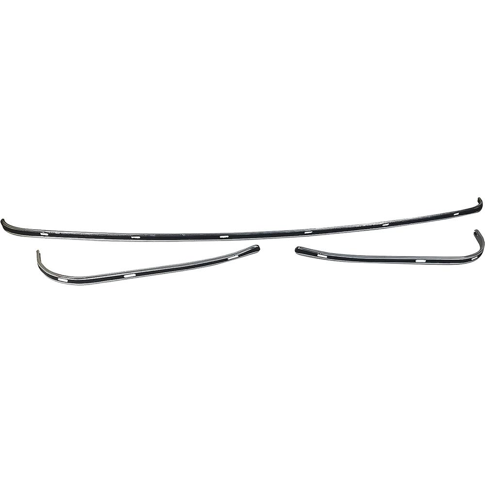 1965-66 Mustang Convertible Top Rear Tack Strip Set 3 Pieces (Late production 1965-66 Models with long style outer tack strips)