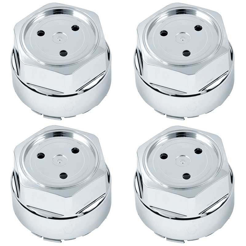 1982-92 Firebird Chrome Wheel Center Cap with Metal Retainer Clips w/o Logo 4 Piece Set