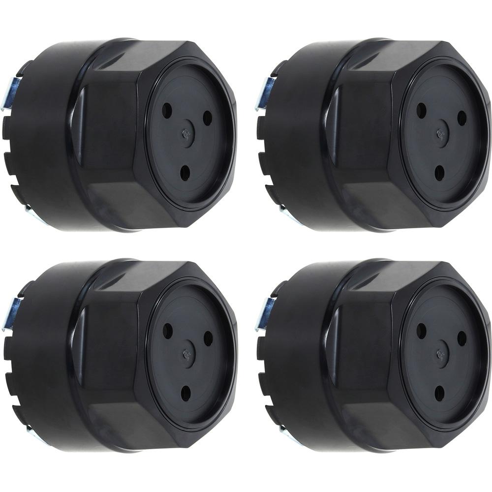 1982-92 Pontiac Firebird Wheel Center Cap Gloss Black with Metal Retaining Clips w/o Logo Set of 4