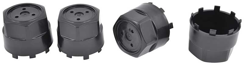 1982-92 Pontiac Firebird Wheel Center Cap Gloss Black with Plastic Retaining Clips w/o Logo Set of 4