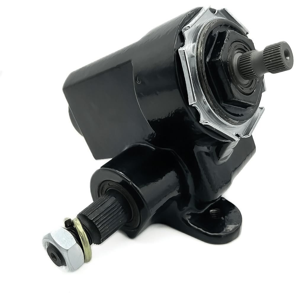 Reversed Corvair Traditional Parallel Steering Gear Box Manual: 20:1 Ratio 5-1/2 Turns Lock-To-Lock Black