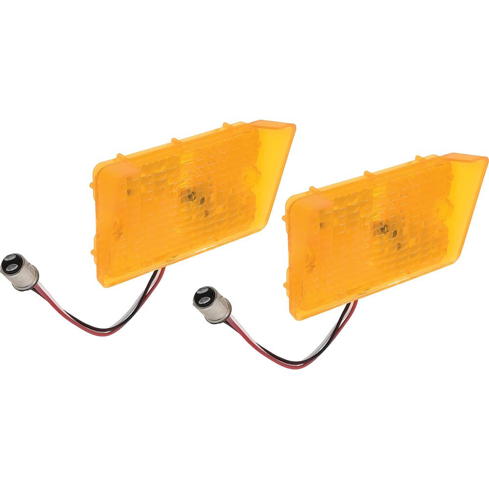 1971-72 Nova Park Lamp Lens Set Amber LED RH & LH Pair