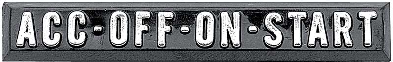 1967-72 Chevy, GMC Pickup, Blazer, Jimmy, Suburban Ignition Indicator Plate
