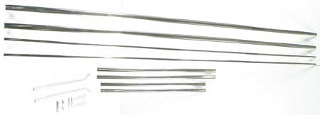 1962-66 Chevy Fleetside Pickup Long Bed Side Molding Set 16 Piece with Clips and Hardware