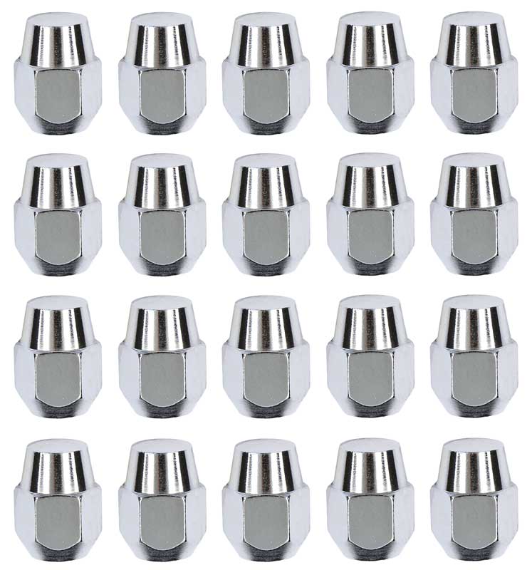 1965-85 GM High Crown Chrome Acorn Style Lug Nut 7/16"-20 Early Design Set of 20 Various Models