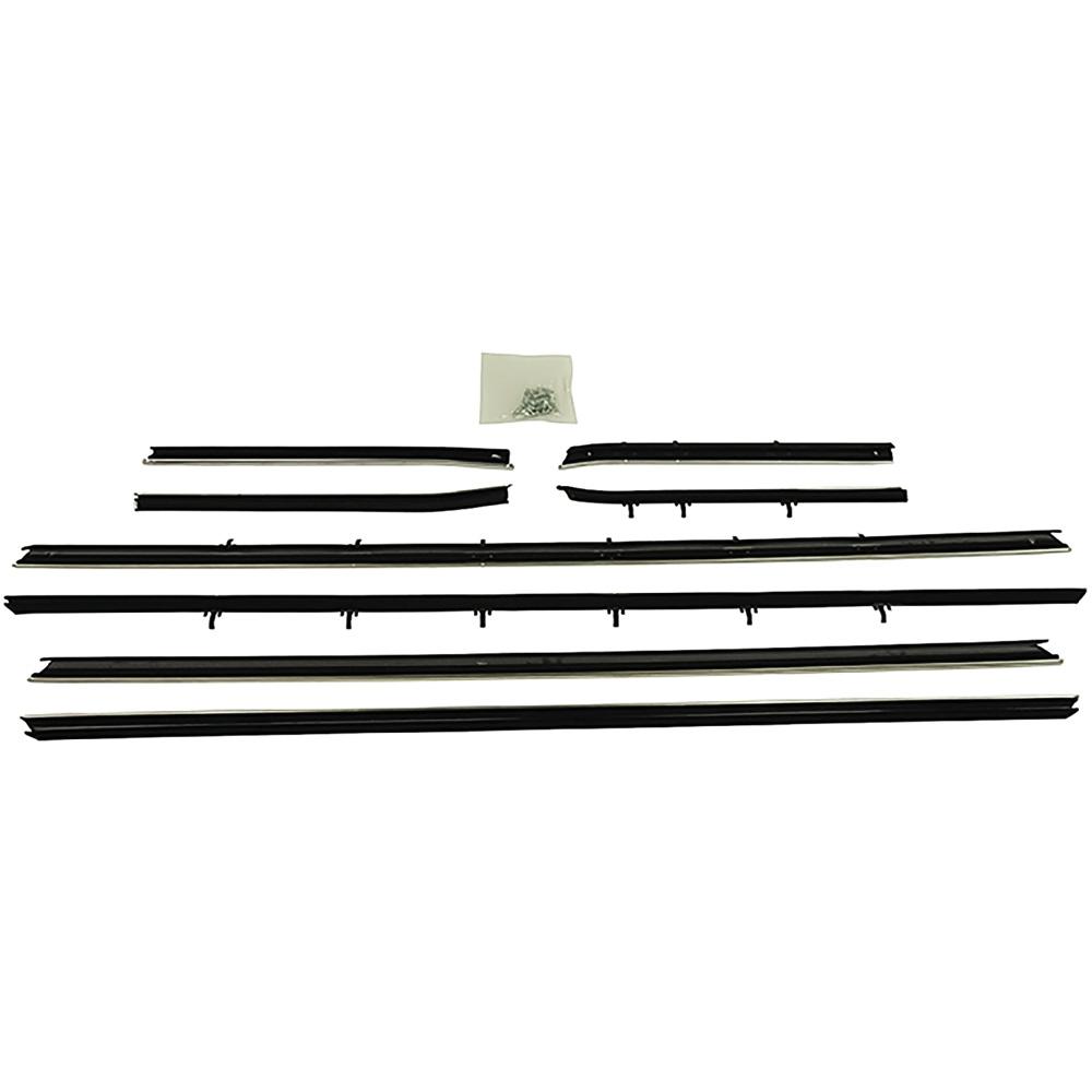 1968-69 Camaro, Firebird Window Felt/Belt Line Weatherstrip Set Coupe Replacement Style Inner & Outer 8-Piece - Brand: Windowfelts® from PUI (1968 Camaro Models without Optional Exterior Door Ledge Reveal Moldings)