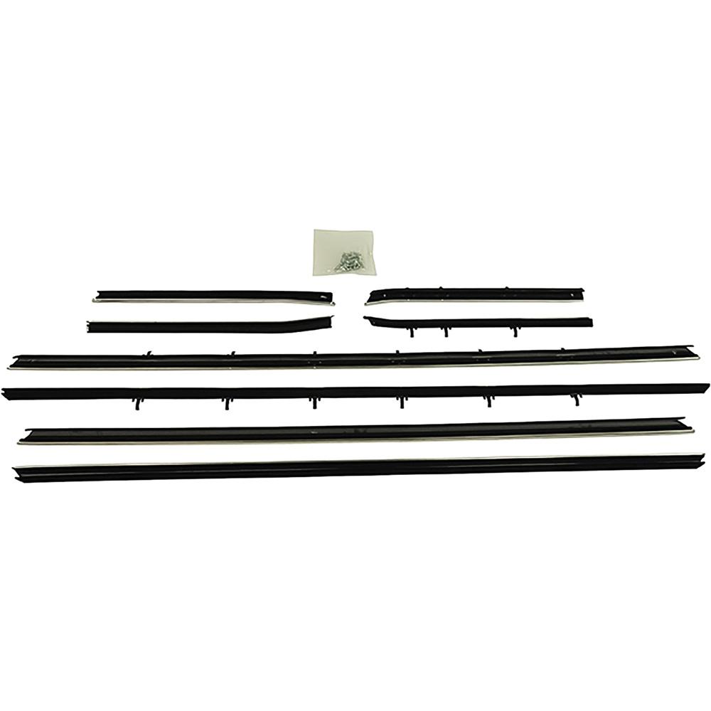 1968-69 Camaro, Firebird Window Felt/Belt Line Weatherstrip Set Convertible Replacement Style Inner & Outer 8-Piece - Brand: Windowfelts® from PUI (1968 Camaro Models without Optional Exterior Door Ledge Reveal Moldings)