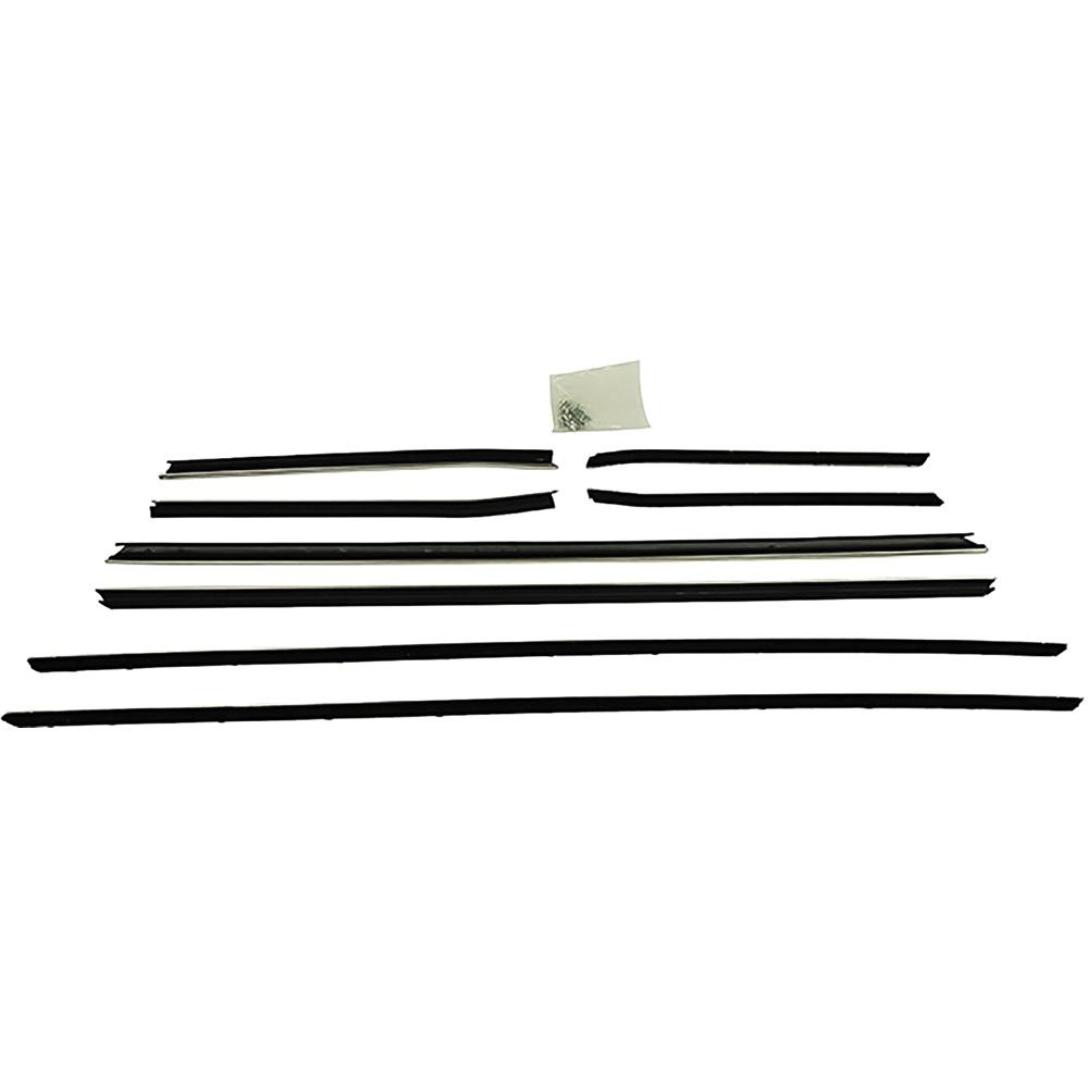 1968 Camaro Window Felt/Belt Line Weatherstrip Set Coupe Models with Deluxe/Custom Interior Replacement Style Inner & Outer 8-Piece - Brand: Windowfelts® from PUI (1968 Models with Optional Exterior Door Ledge Reveal Moldings)