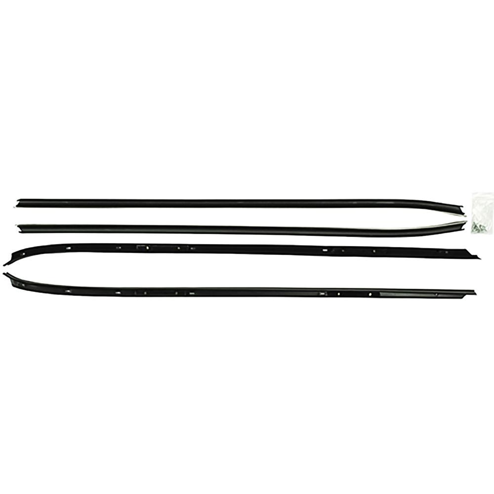 1970-81 Camaro, Firebird Window Felt/Belt Line Weatherstrip Set Replacement Style Inner & Outer 4-Piece - Brand: Windowfelts® from PUI (For Vehicles with Optional Outer Door Ledge Moldings)