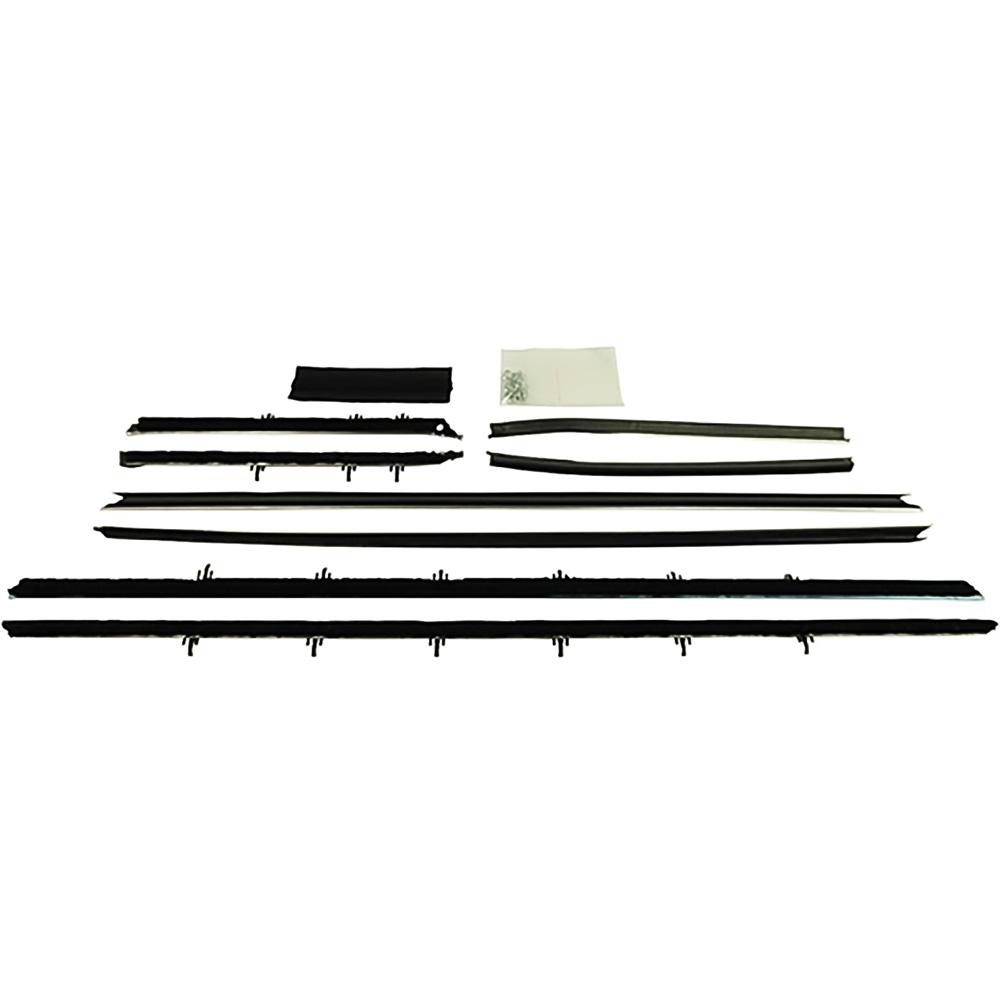 1968-69 Camaro, Firebird Window Felt/Belt Line Weatherstrip Set Convertible Models with Standard Interior Original Style Inner & Outer 8-Piece - Brand: Windowfelts® from PUI (1968 Camaro Models without Optional Exterior Door Ledge Reveal Moldings)