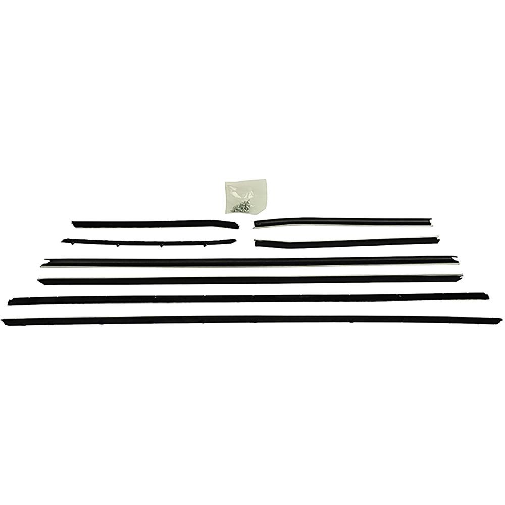 1968 Camaro Window Felt/Belt Line Weatherstrip Set Coupe Models with Standard Interior Original Style Inner & Outer 8-Piece - Brand: Windowfelts® from PUI (1968 Models with Optional Exterior Door Ledge Reveal Moldings)